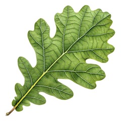 Guatemalan Oak Leaf Elegant Botanical Foliage with Broad Lobed Shape Vibrant Green Texture Prominent Vein Details Natural Minimal Charm and Fresh Organic Beauty on White Background