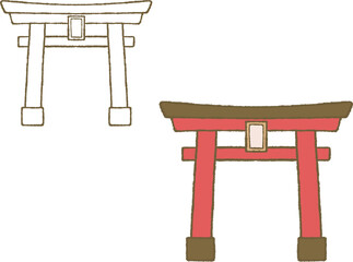 Torii gate at a Japanese shrine