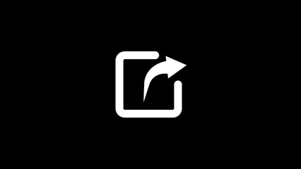 Vector share icon showing a square with an arrow pointing outward, isolated on a transparent background. Represents sharing, exporting, sending, or opening an external link.