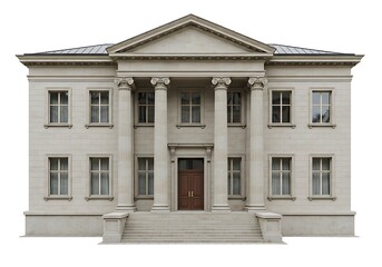 Classic Elegance A Stone House with Neoclassical Columns and Grand Entrance, A Vision of Architectural Sophistication