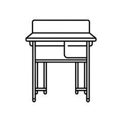 classroom desk icon isolated on white