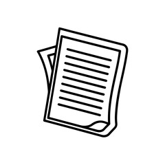 exam paper icon isolated on white