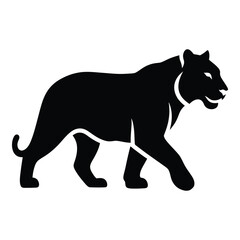 Silhouette of a majestic black panther walking with grace and power detailed profile