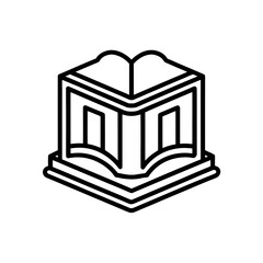 history book icon isolated on white