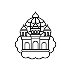 mind palace icon isolated on white