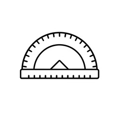 protractor icon isolated on white