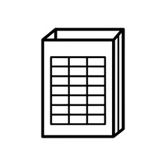 spreadsheet icon isolated on white