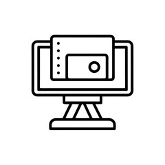 Fototapeta premium video editing icon isolated on white