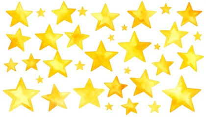 Bright yellow stars on white