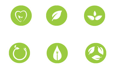 set of editable green energy vector icons, depicting healthcare and sustainability