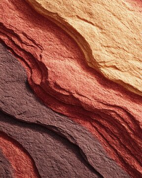 Layered rock formations in warm earthy tones