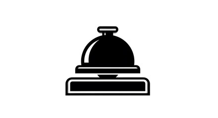 Black and white hotel service bell icon.