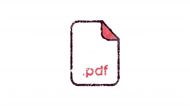 PDF Document Icon Representation for Digital Information and Files.