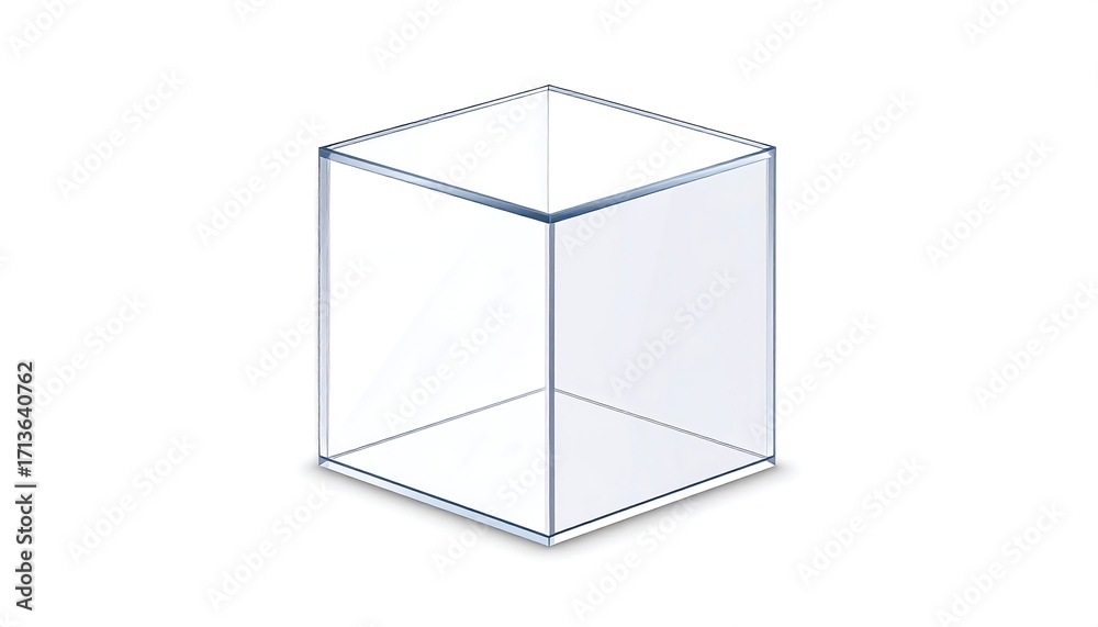 Wall mural transparent cube display case
