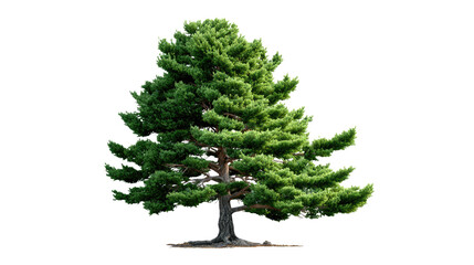 Fototapeta premium Majestic Pine Tree in Isolation: This image showcases a majestic pine tree, standing tall and proud, its lush green needles contrasted against a bright environment.