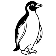 Fototapeta premium Adorable penguin vector illustration simple clean design scalable art for all projects silhouette vector illustration white background