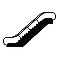 Iconic escalator silhouette symbol for modern transportation and retail environments