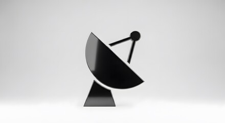 Satellite dish antenna isolated on white background. Communication and signal transmission technology concept.
