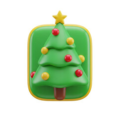 Christmas tree icon for holiday season greeting
