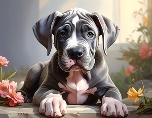 Digital illustration of a puppy
