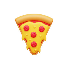 Pepperoni pizza slice icon for fast food
