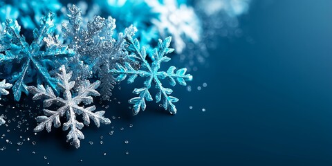 Fototapeta premium Macro Photography of Detailed Winter Snowflakes