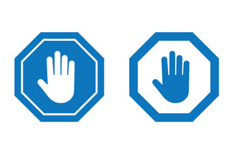 Set of red warning and prohibition signs. Includes stop, hand, danger, no entry, traffic light, and barrier icons. Flat vector style for safety, traffic, construction, or alert use. icons, vector.