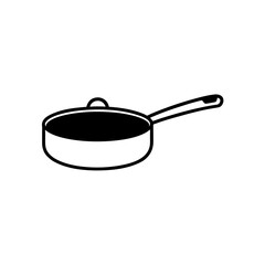 Illustration of a covered cooking pan item on transparent background