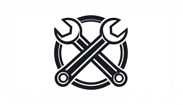 Crossed Wrenches Logo Design for Repair Service.