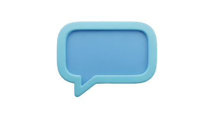 Naklejka premium Blue 3D speech bubble design element for social media and messaging apps isolated PNG with Transparent Background