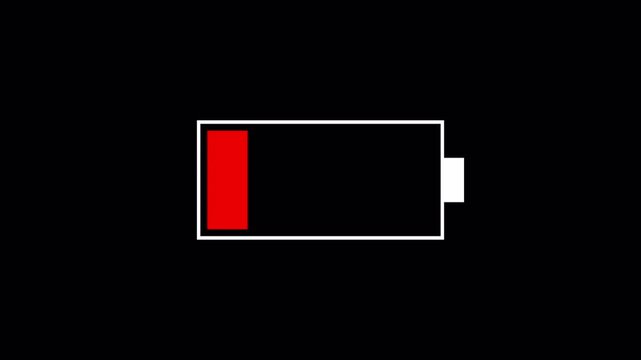 Low Batery Animation | battery last cell animation | red  baterry 