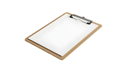 Clipboard with blank white paper for notes or checklist isolated PNG with Transparent Background
