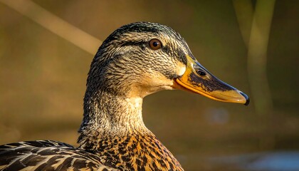 Close-up profile of a duck