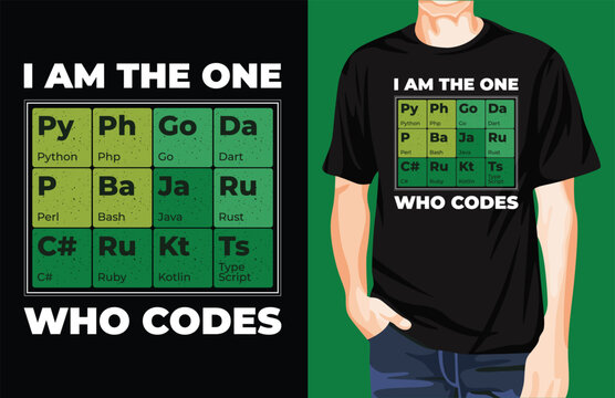 Developer periodic table t-shirt design unique idea