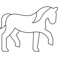 Horse single vector icon illustration