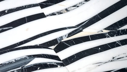Modern Zebra Black White Marble