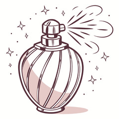 Stylish perfume bottle with spray