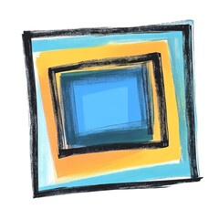Abstract square, nested frames, vibrant colors