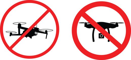 Prohibition symbol over drone icon design