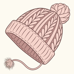 Cozy knitted winter hat with pompom