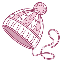 A cute pink winter hat with a pompom