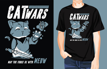 Star cat wars t-shirt design