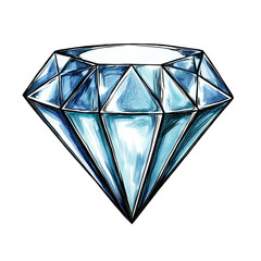Detailed illustration of a blue diamond