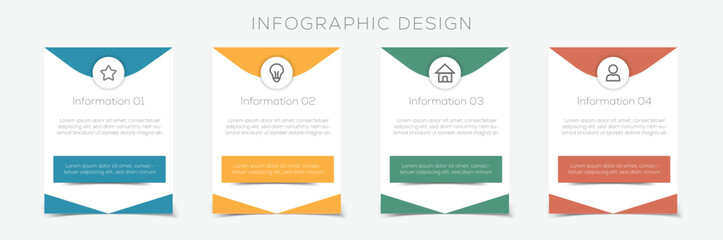 Best infographics design template, business concept with 4 steps or options, can be used for workflow layout, annual report, web design. Creative Steps business timeline infographic template design.