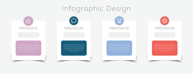Infographic design template with place for your data. business concept with 4 steps or options, can be used for workflow layout, annual report, web design. Vector illustration.