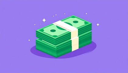 Stack of money. Simple isometric illustration
