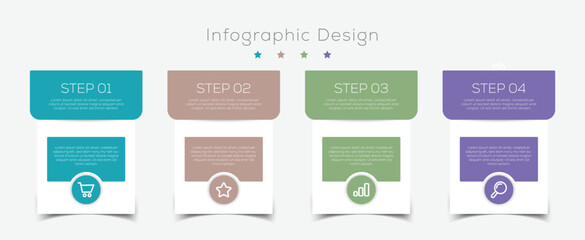Best infographics design template, business concept with 4 steps or options, can be used for workflow layout, annual report, web design. Creative Steps business timeline infographic template design.