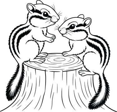 chipmunk cartoon outline