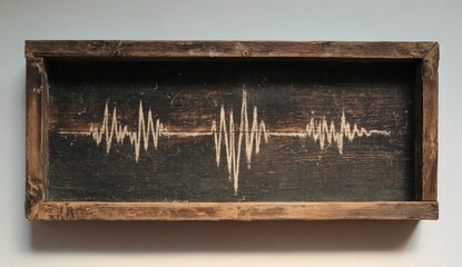 Wooden box, sound waves design