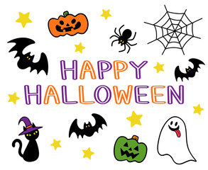 ハロウィンのイラストセット